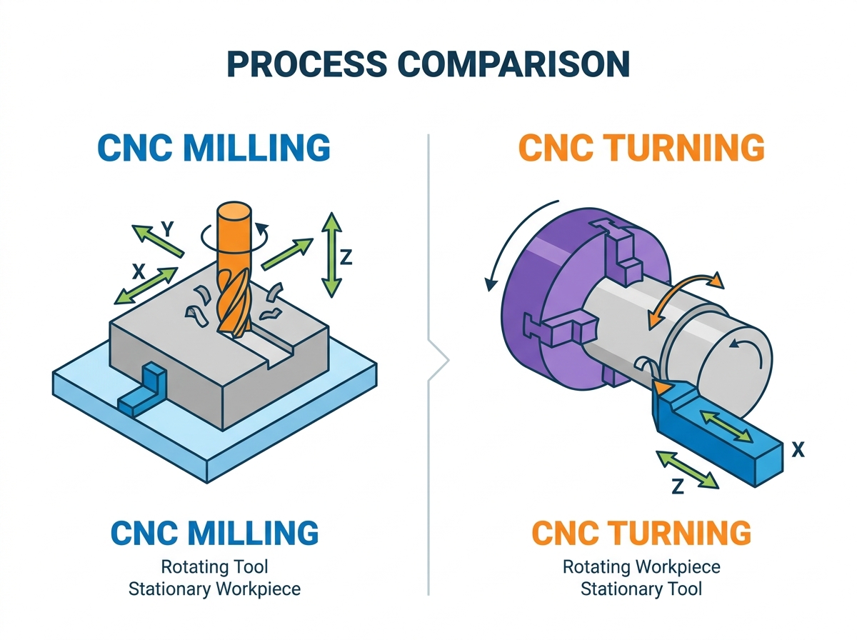 CNC Milling Machine vs CNC Lathe