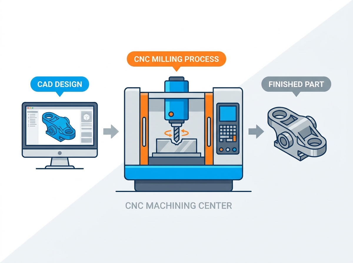 CNC milling machine in operation