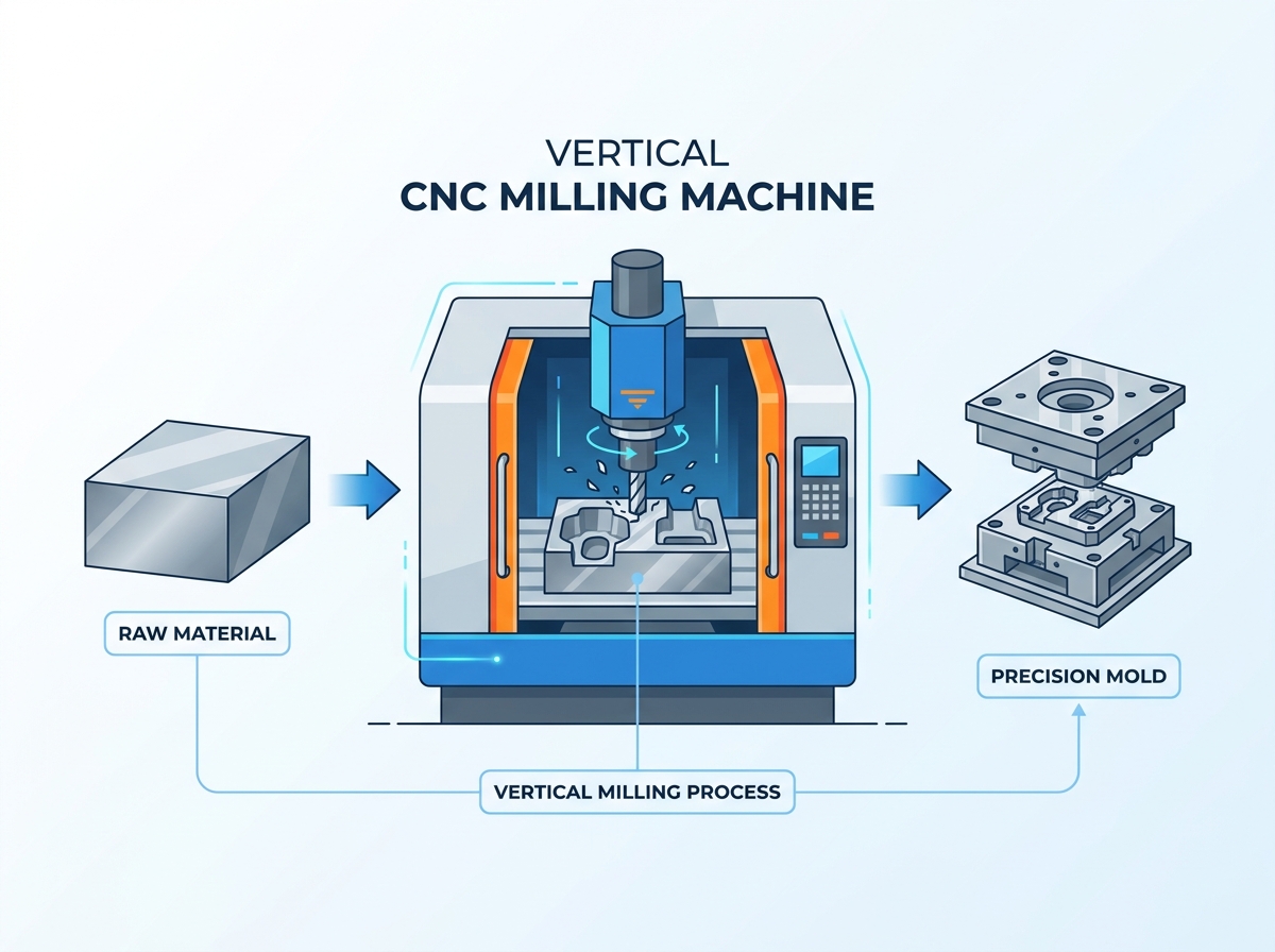 Precision vertical milling machine for mold production
